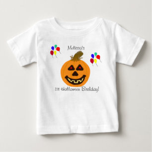 1st Halloween Birthday Pumpkin & Balloons T-Shirt