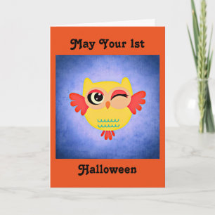 1st Halloween Cute Owl Card