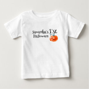 1st Halloween Pumpkin Personalised Baby T-Shirt