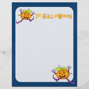 1st Halloween Pumpkin Scrapbook Paper 2