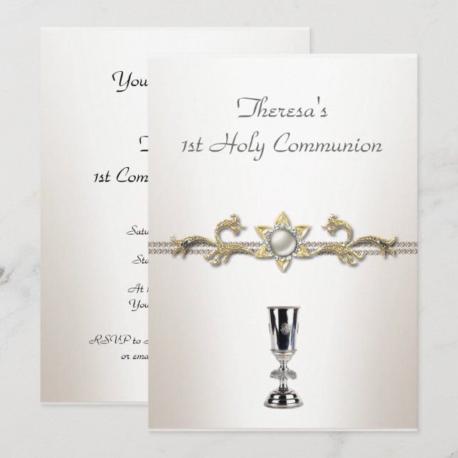 1st Holy Communion Party Invitation (Front/Back)