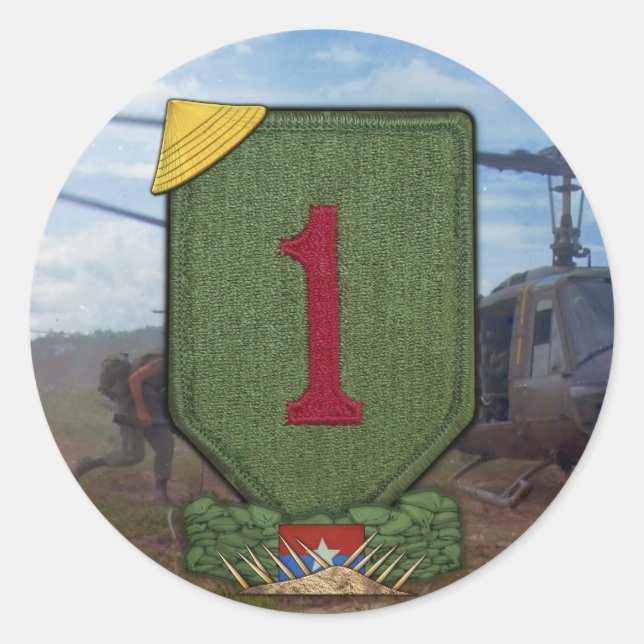 1st INF DIV infantry division vietnam war patch Classic Round Sticker (Front)
