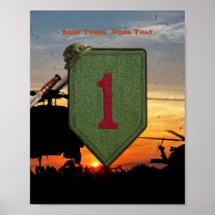 1st Infantry big red 1 Vietnam War Patch Print