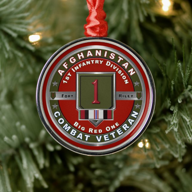 1st Infantry Division Afghanistan Veteran Metal Tree Decoration (Tree)