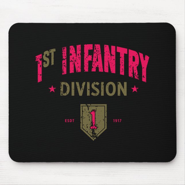 1st Infantry Division "BRO" Distressed Mouse Mat (Front)