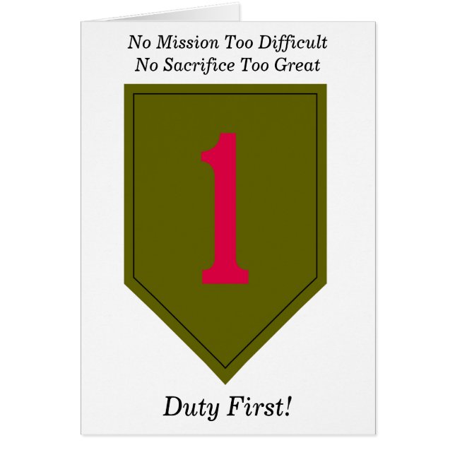 1st Infantry Division card (Front)