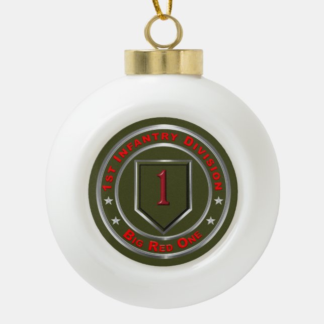 1st Infantry Division  Ceramic Ball Christmas Ornament (Front)