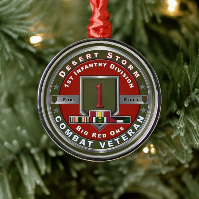 1st Infantry Division Desert Storm Veteran Metal Tree Decoration (Tree)