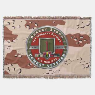1st Infantry Division Desert Storm Veteran Throw Blanket