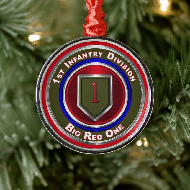1st Infantry Division Keepsake Metal Tree Decoration (Tree)