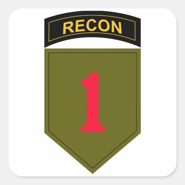 1st Infantry Division Recon Square Sticker (Front)