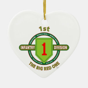 1ST INFANTRY DIVISION "THE BIG RED ONE" CERAMIC TREE DECORATION