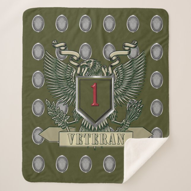 1st Infantry Division Veteran Sherpa Blanket (Front)