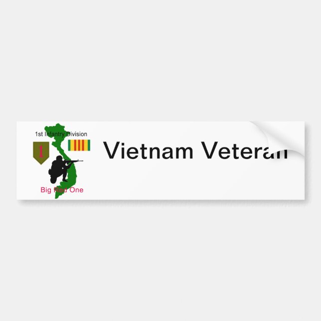 1st Infantry Division Vietnam Veteran Bumper Stick Bumper Sticker (Front)