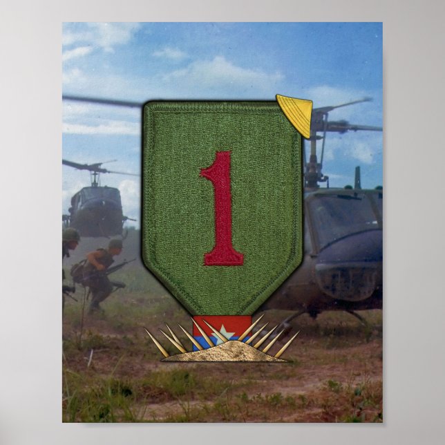 1st Infantry Division Vietnam War Patch Print (Front)