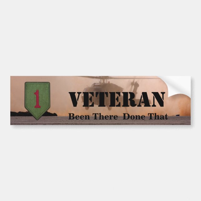 1st infantry veterans vets patch bumper sticker (Front)