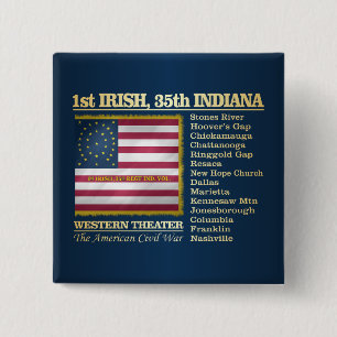 1st Irish, 35th Indiana Infantry (BH) 15 Cm Square Badge