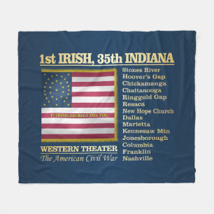 1st Irish, 35th Indiana Infantry (BH) Fleece Blanket