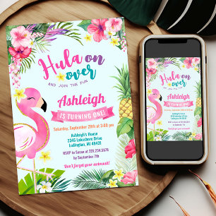 1st Luau Birthday Tropical Summer Invitation
