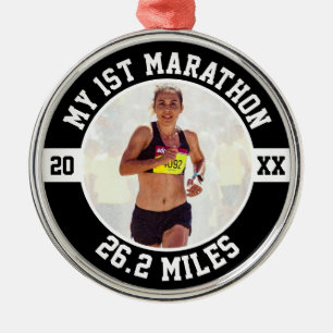 1st Marathon Runner First Running Marathoner 26 2 Metal Tree Decoration