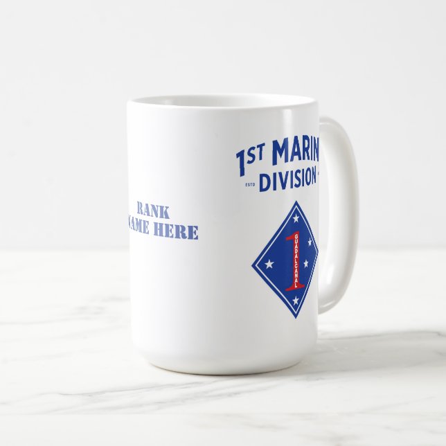 1st Marine Division Badge (Customisable) Coffee Mug (Front Right)