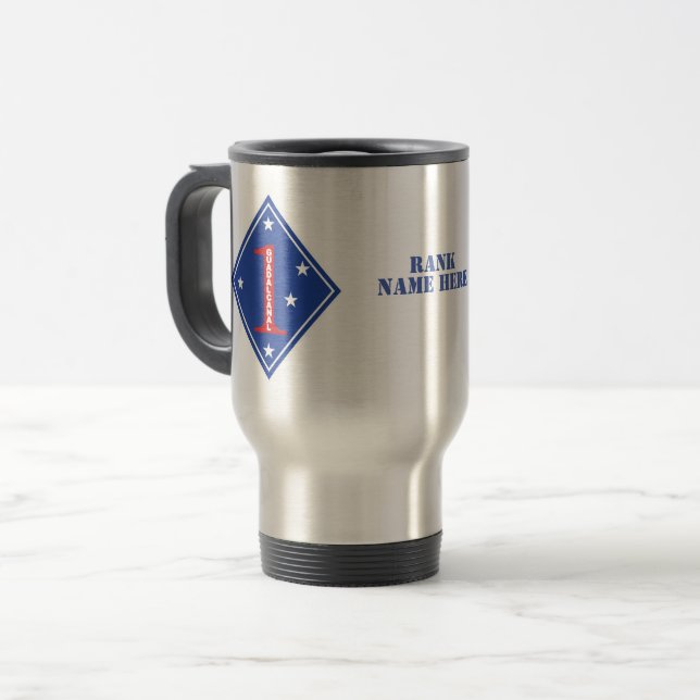 1st Marine Division Patch (Customisable) Travel Mug (Front Left)