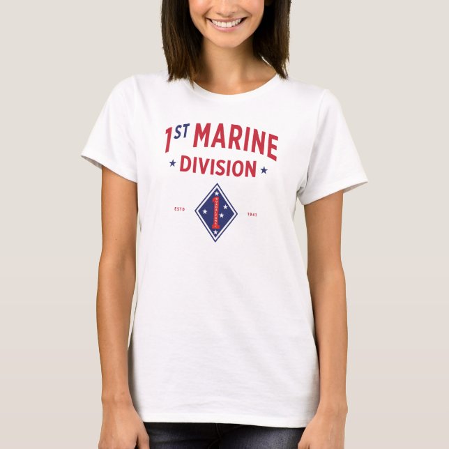 1st Marine Division - United States Military Women T-Shirt (Front)