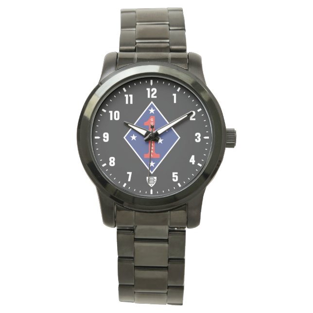 1st Marine Division Veteran BD Stainless Steel Watch (Front)