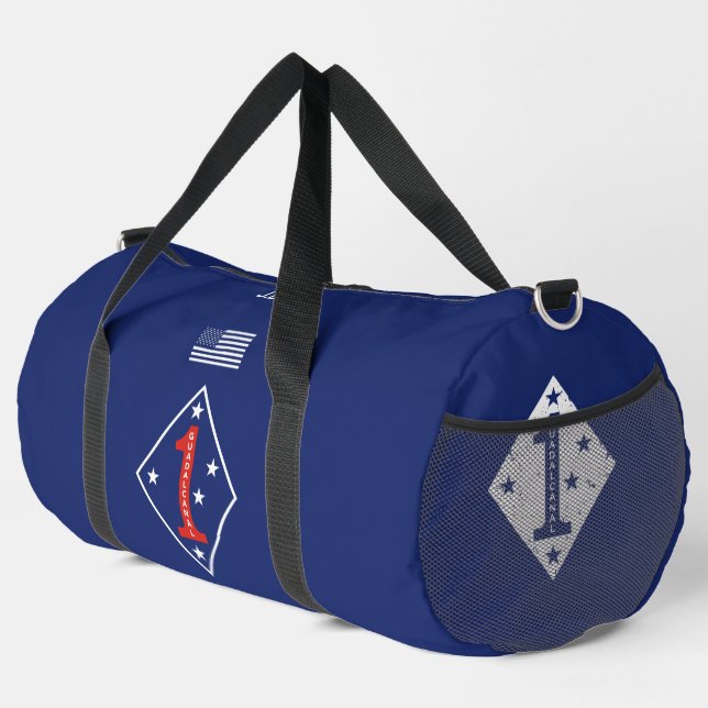 1st Marine Division Veteran Personalized Duffle Bag (Right Corner)