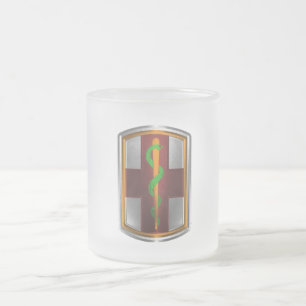 1st Medical Brigade Keepsake Frosted Glass Coffee Mug