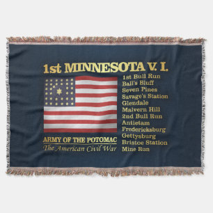 1st Minnesota Volunteer Infantry (BH) Throw Blanket