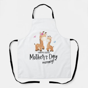 1st Mothers Day Giraffe Apron