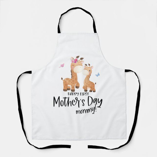 1st Mothers Day Giraffe Apron (Front)