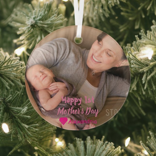 1st Mother's Day Glass Tree Decoration (Insitu)