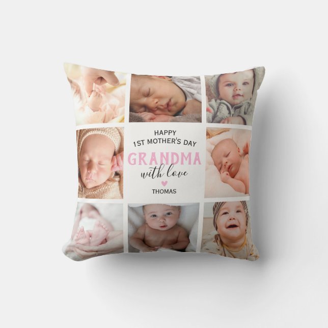 1st Mother's Day Grandma Photo Cushion (Front)