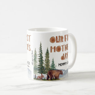 1st Mother's Day Personalised Woodland Bear  Coffee Mug