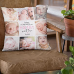 1st Mother's Day Photo Collage Keepsake Cushion<br><div class="desc">Cute personalized mothers day pillow featuring 8 family photos of the children,  the cute saying "happy 1st mother's day mommy with love",  a pink heart,  and the child's name.</div>