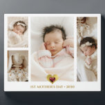 1st Mother's Day Photo collage Keepsake Plaque<br><div class="desc">Create your own 1st Mother's Day photo plaque keepsake, customising this template with 4 of your own photos. TIP: Note that the photo on the right is a long vertical photo. A great opportunity to place a photo of mum and baby on her lap, or both faces together, one above...</div>