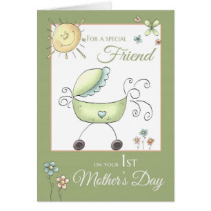 1st Mother's Day - Special Friend - Baby Carriage