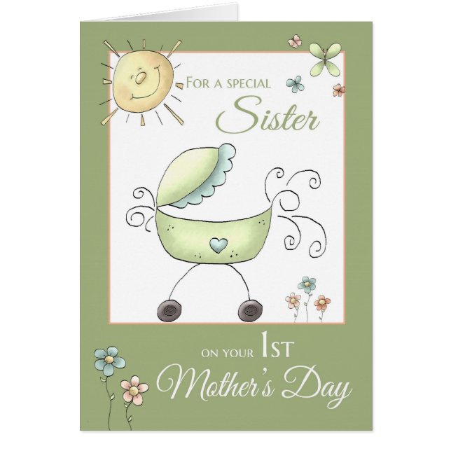 1st Mother's Day - Special Sister - Baby Carriage (Front)