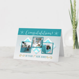 1st New Home Congratulations Beach Theme Holiday Card