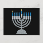 1st Night of Hanukkah Glitter Postcard<br><div class="desc">Hanukkah 2022 will begin in the evening of Sunday 18 December and ends in the evening of Monday 26 December</div>