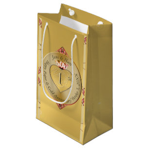 1st or 50th Wedding Anniversary Golden  Small Gift Bag