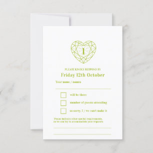1st peridot green heart anniversary reply RSVP