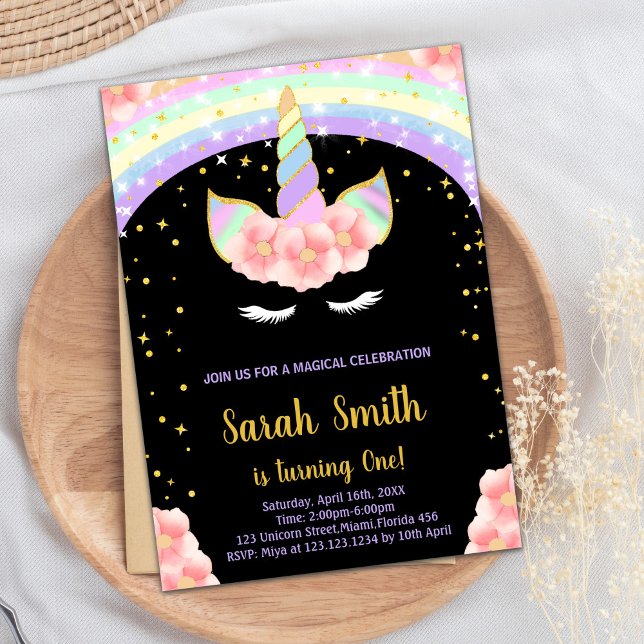1st Pink Unicorn Birthday Invitations (1st Pink Unicorn Birthday Invitations)