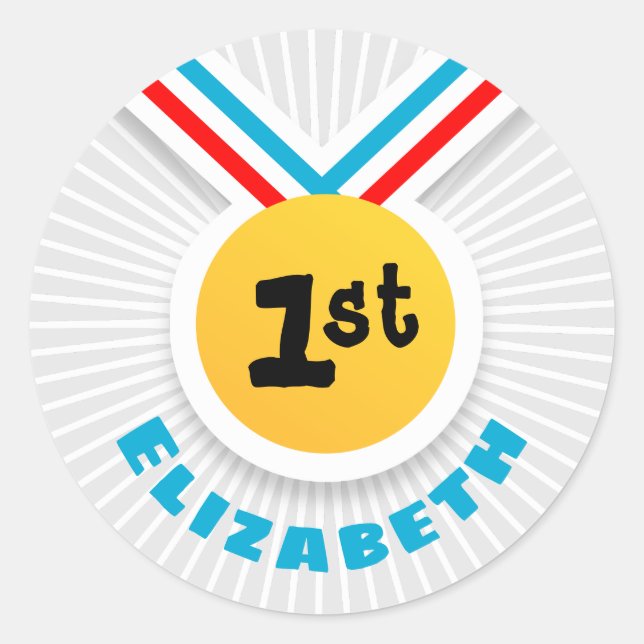 1st Place Classic Round Sticker (Front)