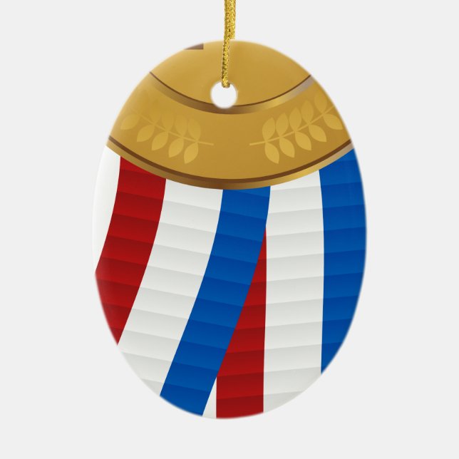 1st Place Gold Medal Ceramic Tree Decoration (Front)