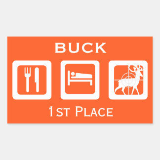 1st Place Orange Deer Crosshairs Hunting Rectangular Sticker