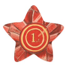 1st place red rosette award sticker