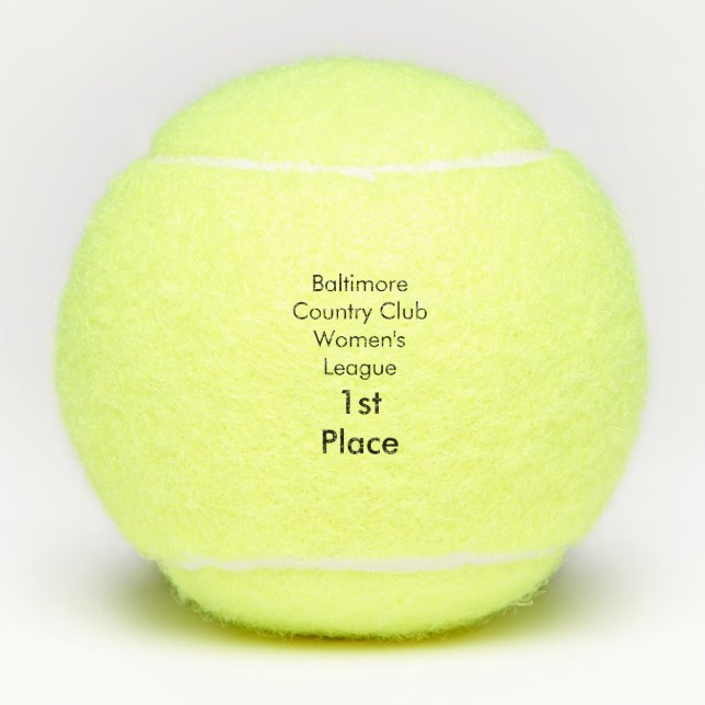  1st Place Tennis Championship Tennis Balls (Front)